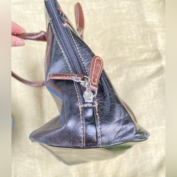 GIANI BERNINI Black/ Brown  Leather Crossbody Bag Purse - Picture 8 of 17